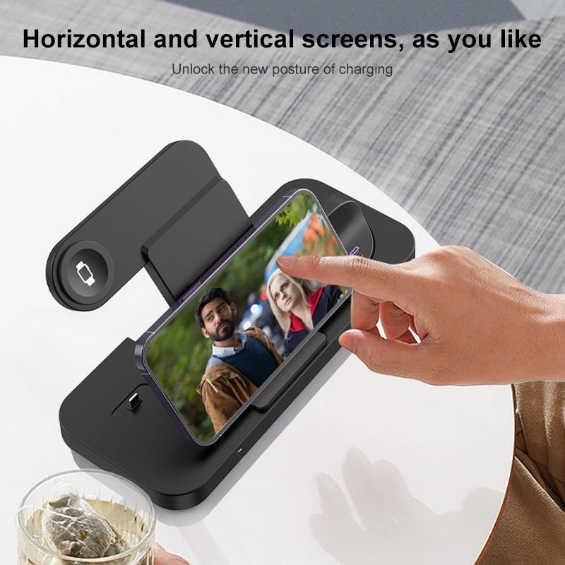 6 In 1 Foldable Vertical Wireless Charger - White 8