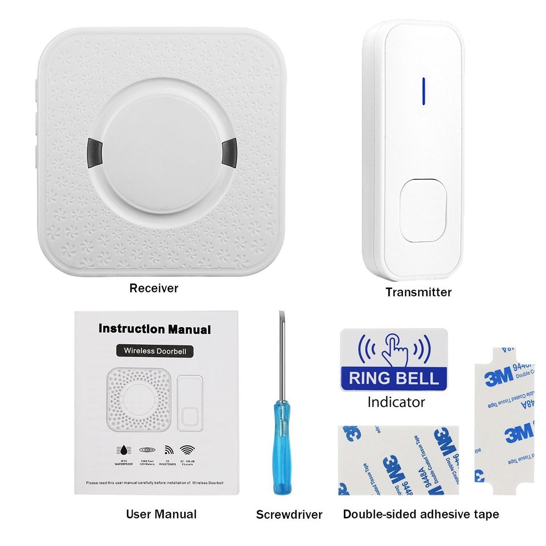 Wireless Waterproof Doorbell Receiver - 110Db 300M Range 53 Music Options 4