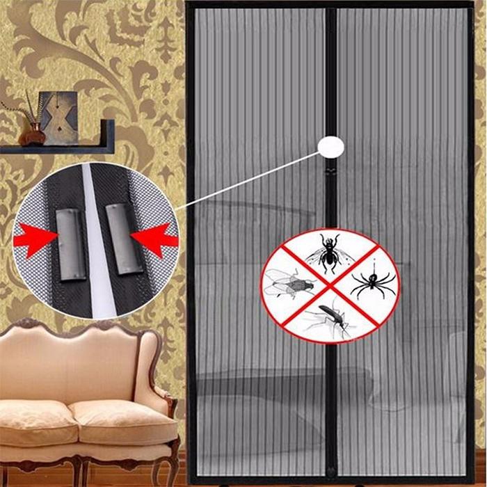 210x100cm Magnetic Mosquito-proof Screen Door Curtain - Magic Mesh - White 8