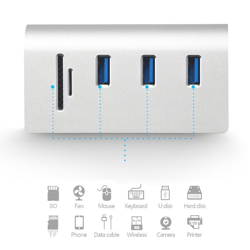 High Speed Usb 3.0 Splitter Hub Adapter White 3