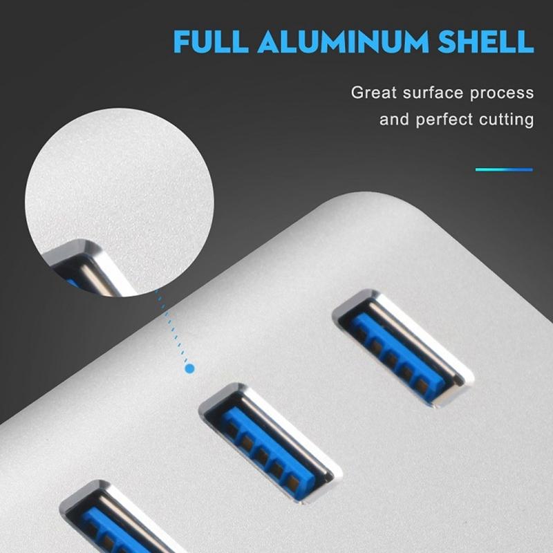 High Speed Usb 3.0 Splitter Hub Adapter White 5