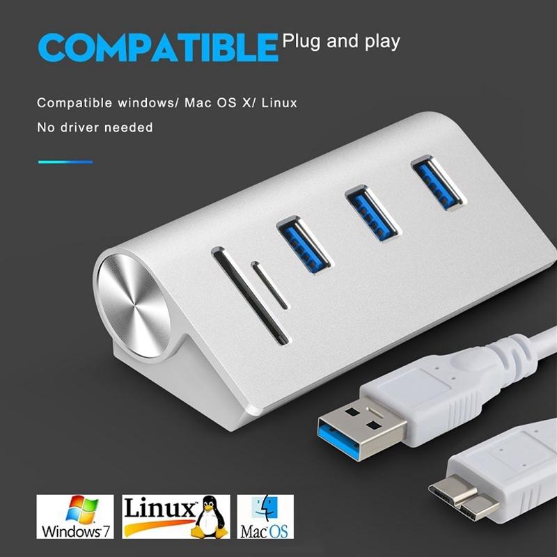 High Speed Usb 3.0 Splitter Hub Adapter White 6