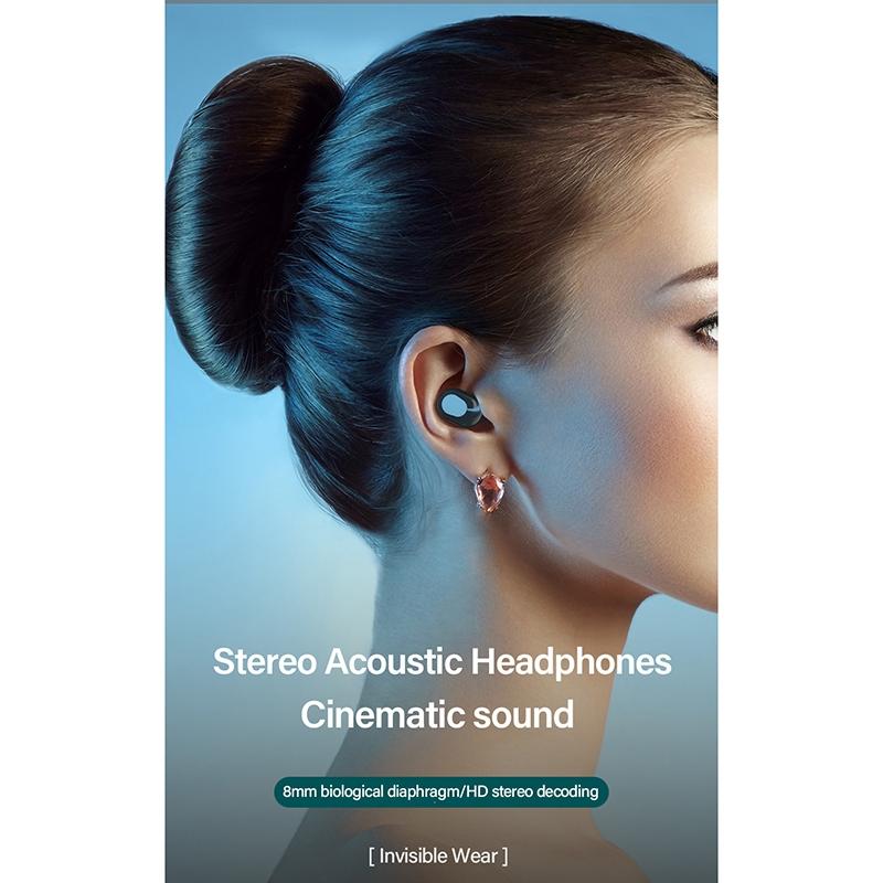 Wireless Bluetooth Earphone with Noise Reduction & Charging Box - Led Display 7