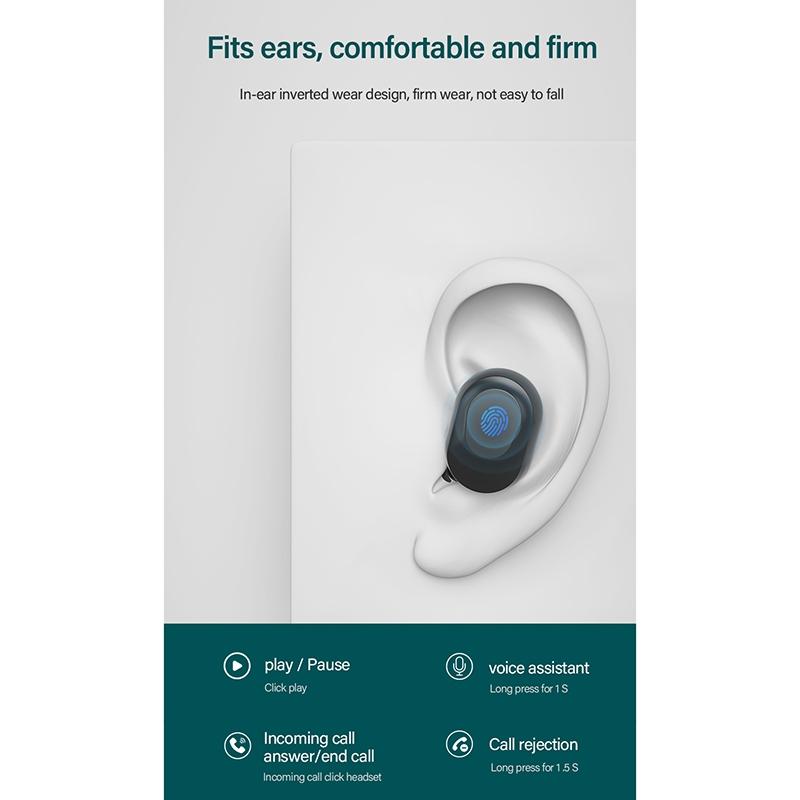 Wireless Bluetooth Earphone with Noise Reduction & Charging Box - Led Display 10