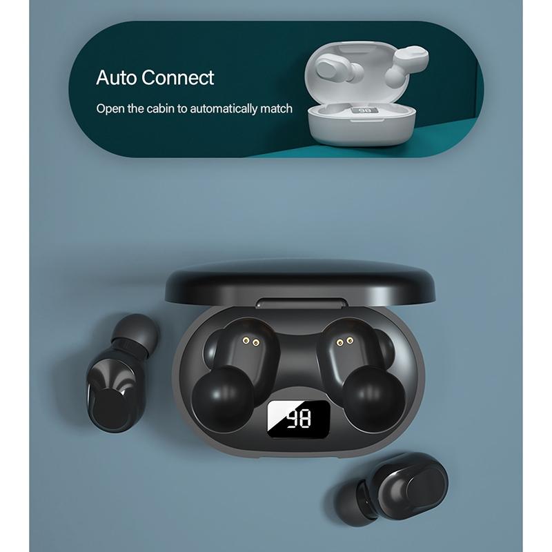 Wireless Bluetooth Earphone with Noise Reduction & Charging Box - Led Display 11