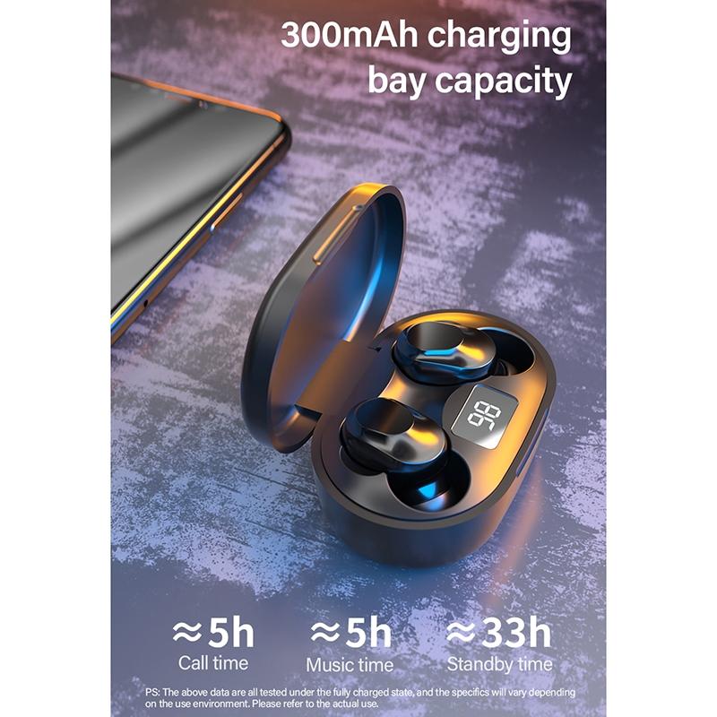 Wireless Bluetooth Earphone with Noise Reduction & Charging Box - Led Display 14