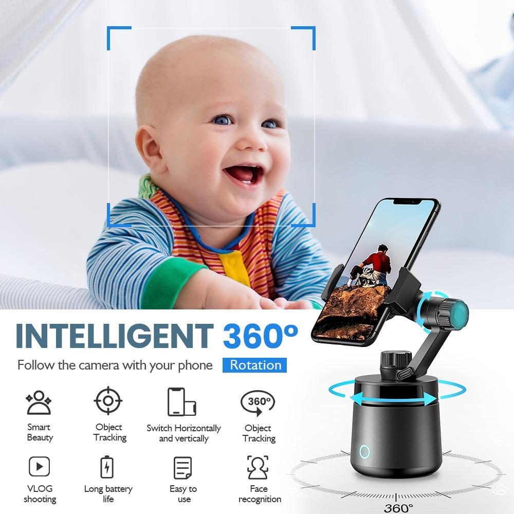 360 Degree Intelligent Tracking Tripod Head - White 3