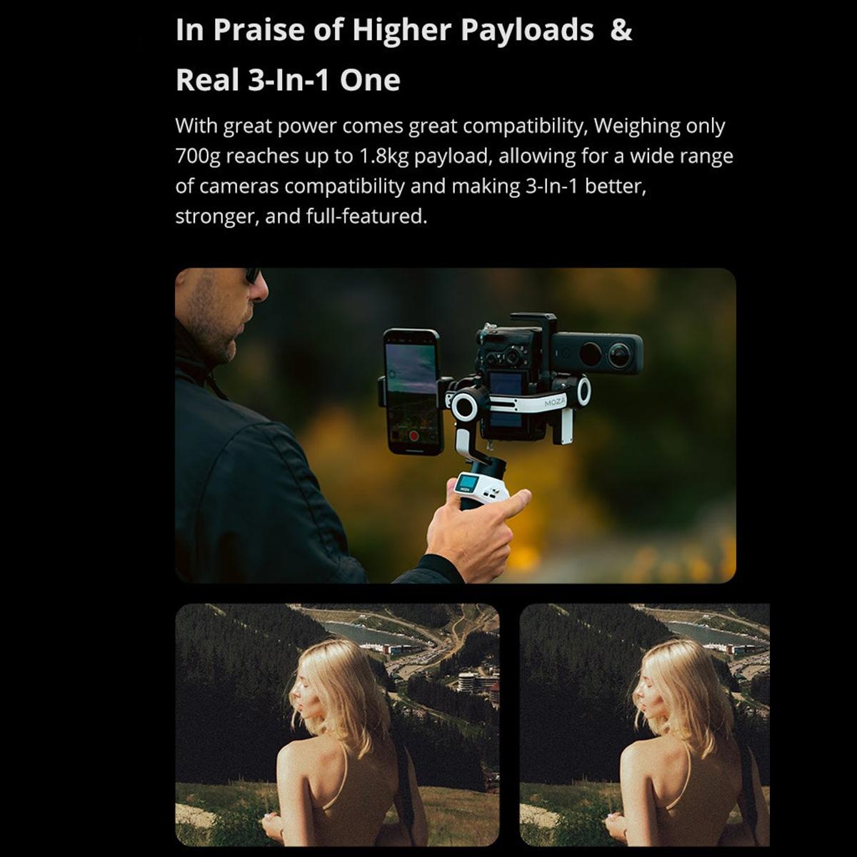 Aircross s 3 Axis Foldable Handheld Gimbal Stabilizer for Dslr Cameras and Smart Phone White 7
