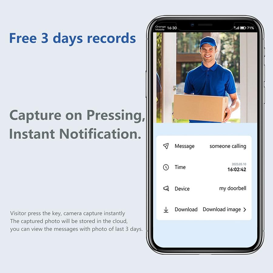 Wireless Security Doorbell With Bidirectional Voice Intercom 7
