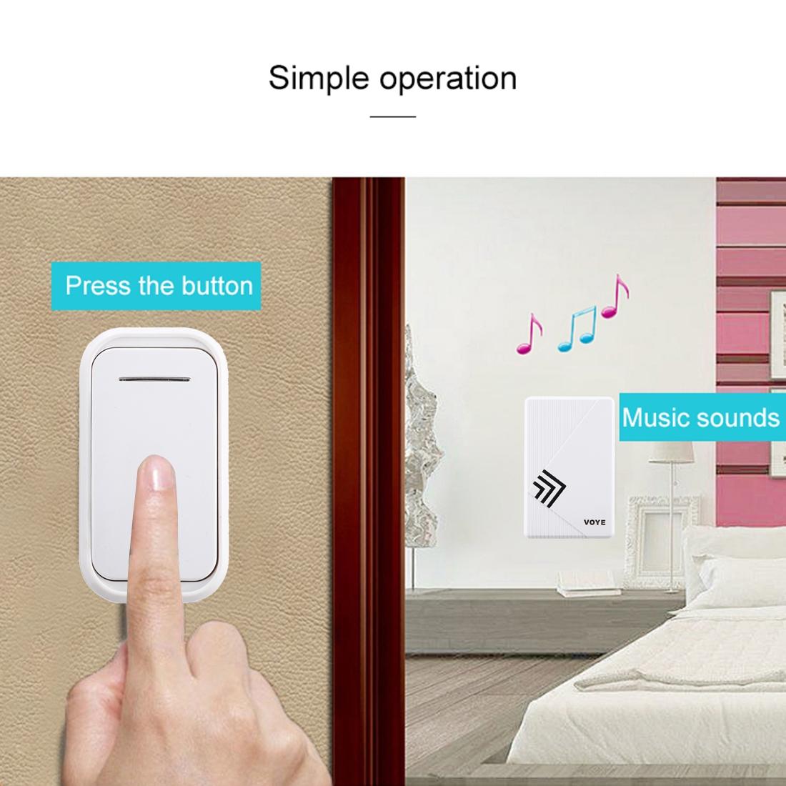 Home Music Remote Control Wireless Doorbell With 38 Polyphony Sounds White 7