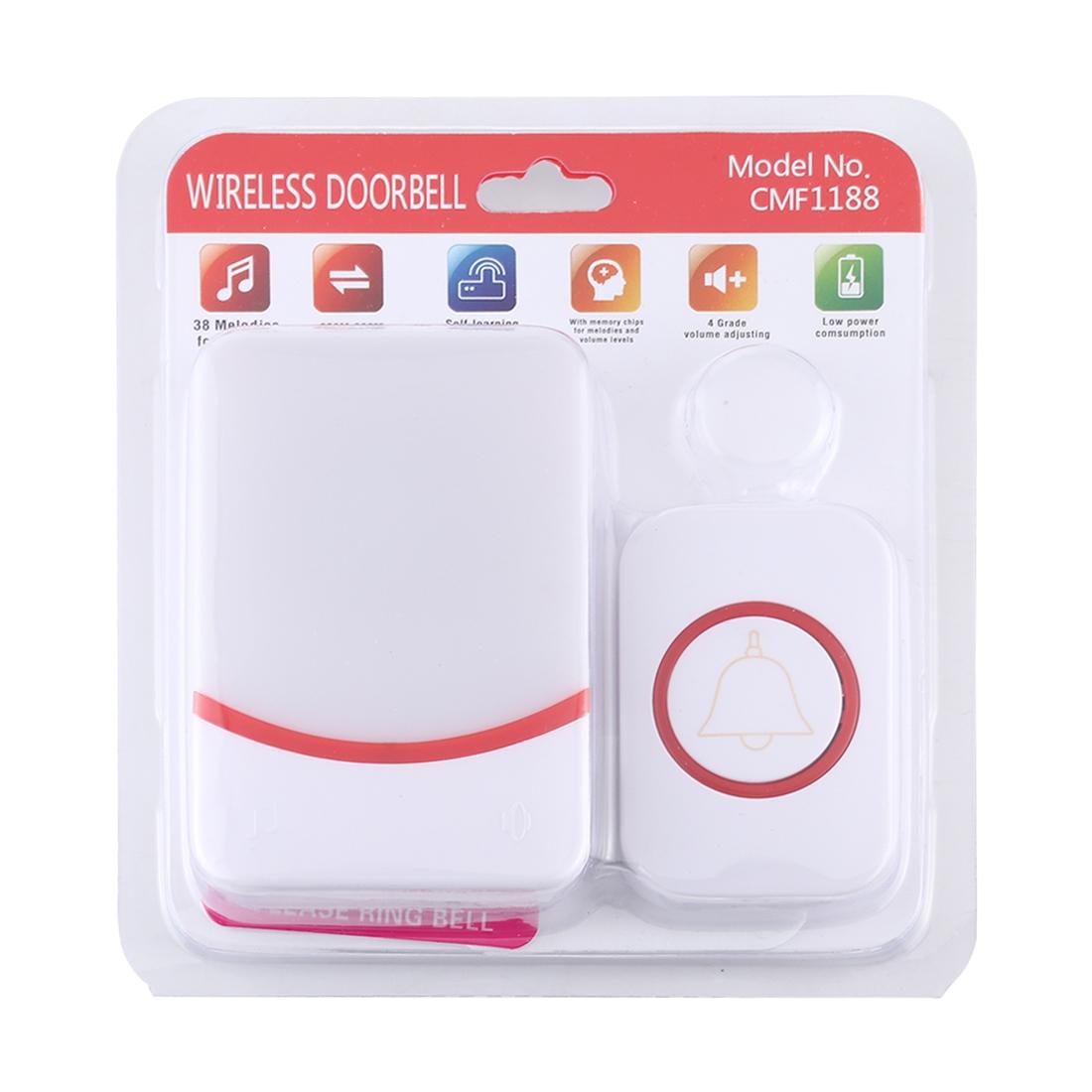 Wireless Doorbell With 38 Ringtones & Flashing Lights - Home Music Remote Control 9