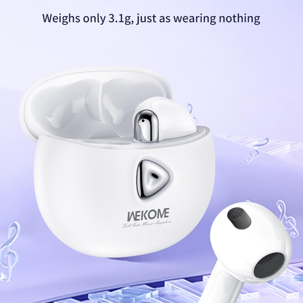 Wireless Noise-canceling Earphones - Wk V53 Dot Colour Series - White 5