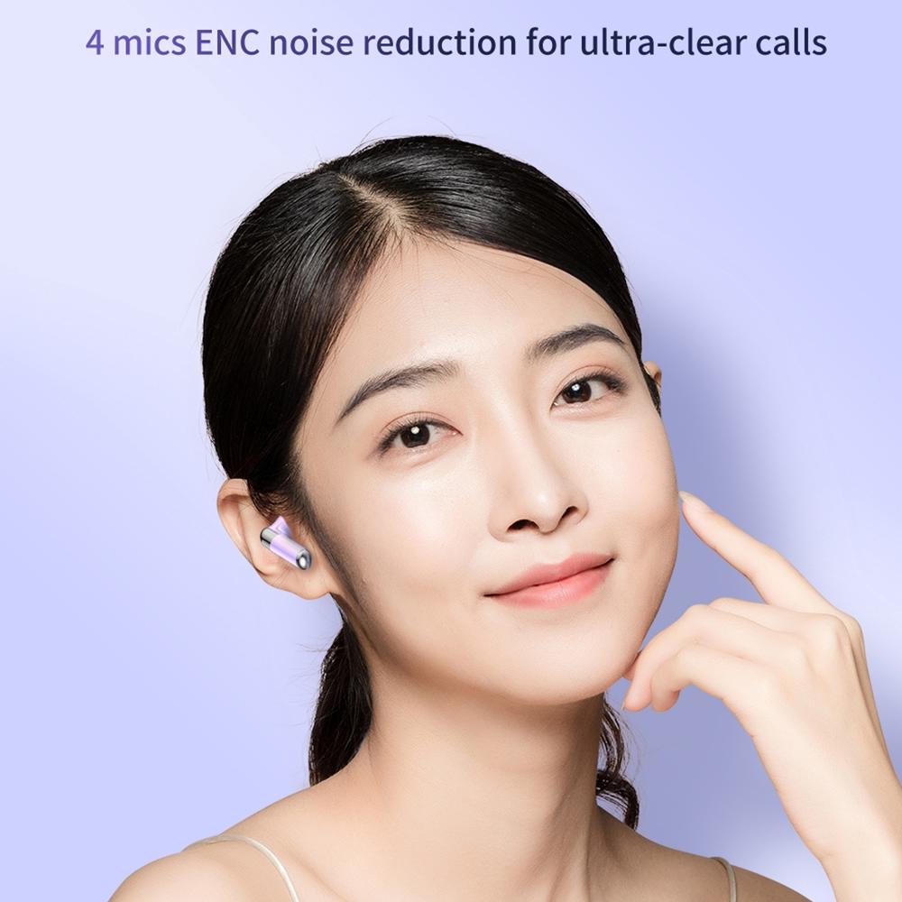 Wireless Noise-canceling Earphones - Wk V53 Dot Colour Series - White 7
