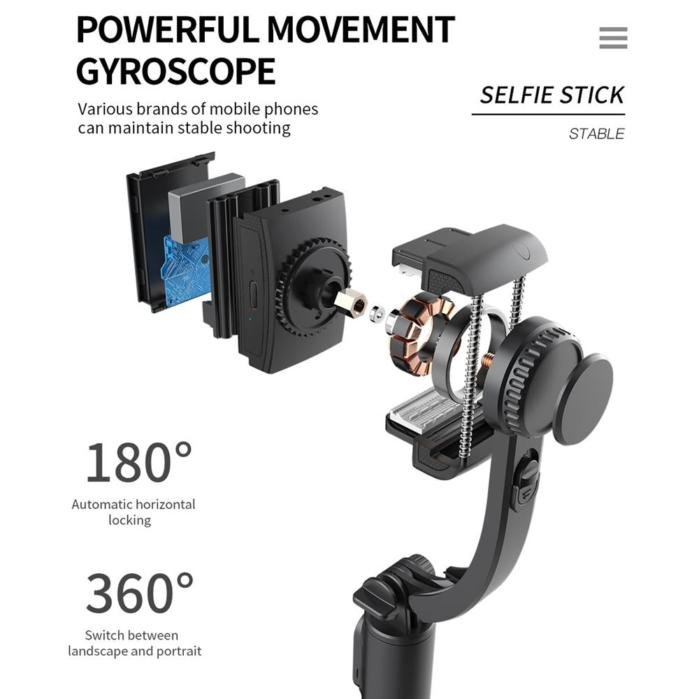 Bluetooth Gimbal Stabilizer with Remote and Tripod - White 5
