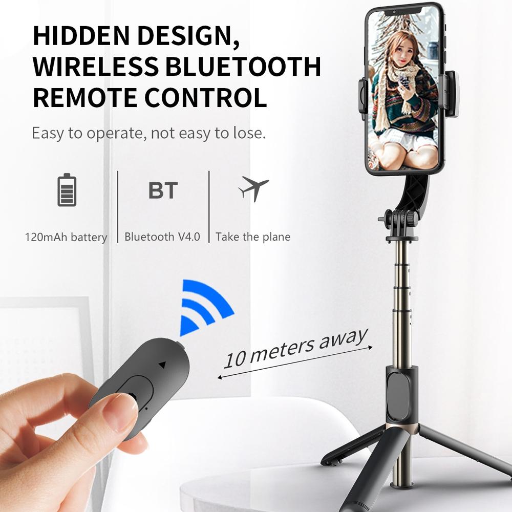 Bluetooth Gimbal Stabilizer with Remote and Tripod - White 7
