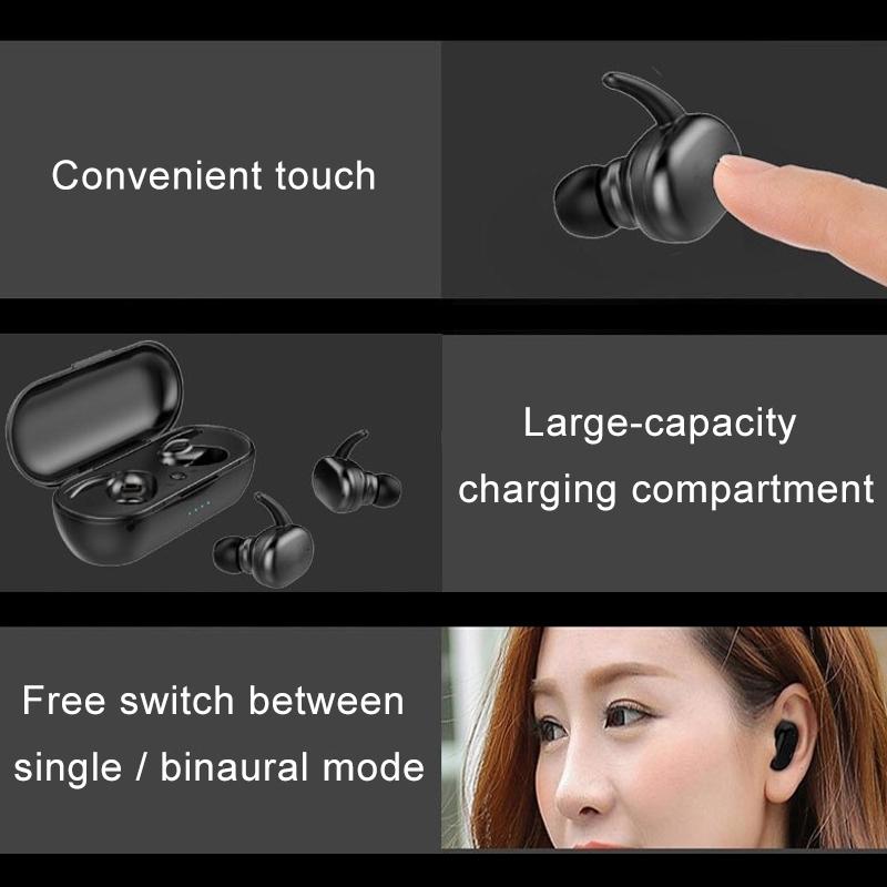 Waterproof Touch Wireless Bluetooth Earphones + Charging Box - White 7