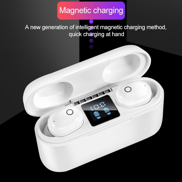 Wireless Bluetooth Headset with 2000mah Charging Case - Touch & Magnetic Charging - White 7