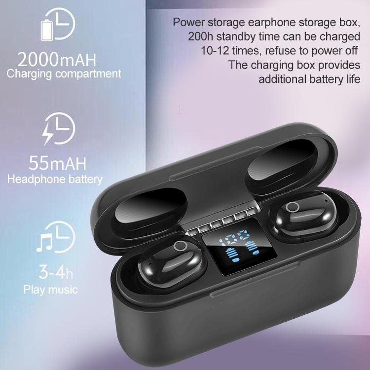 Wireless Bluetooth Headset with 2000mah Charging Case - Touch & Magnetic Charging - White 9
