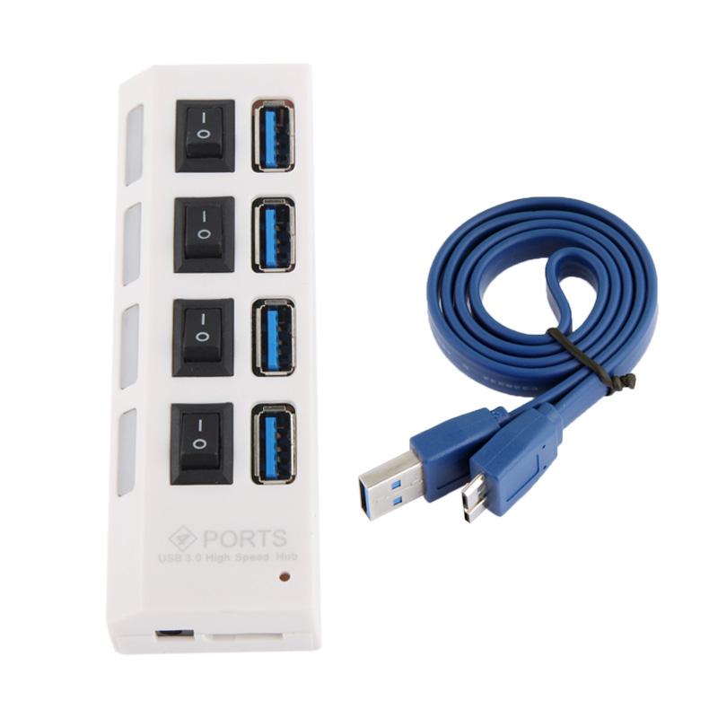 4-Port Usb 3.0 Hub 5Gbps Speed Plug & Play 1Tb Support - White 7