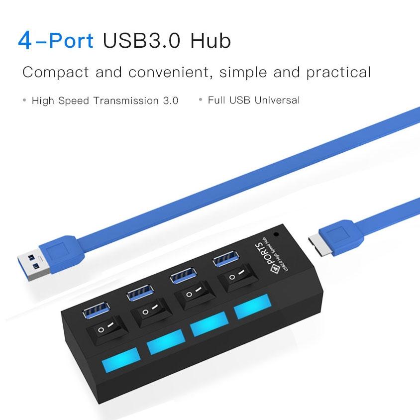 4-Port Usb 3.0 Hub 5Gbps Speed Plug & Play 1Tb Support - White 11