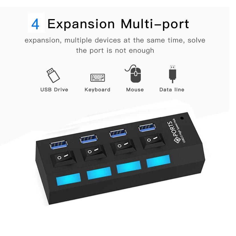 4-Port Usb 3.0 Hub 5Gbps Speed Plug & Play 1Tb Support - White 12