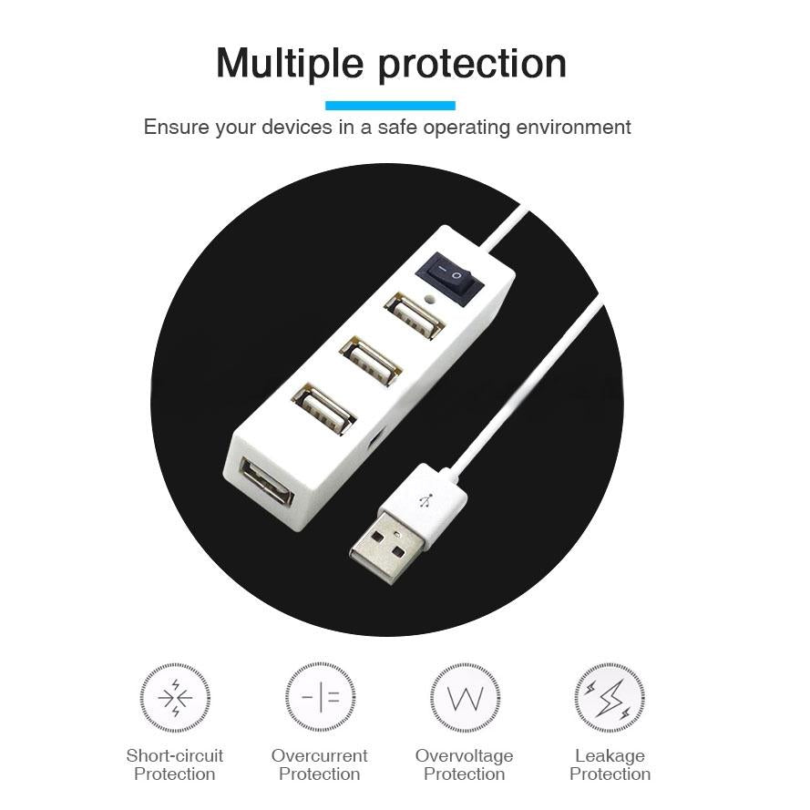 4-Port Usb 2.0 Hub With Switch - White 7