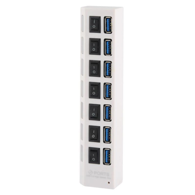 7-Port Usb 3.0 Hub 5Gbps Plug & Play 1Tb Support - White 4