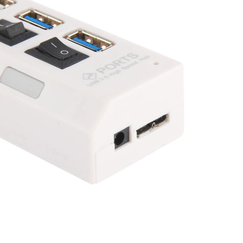 7-Port Usb 3.0 Hub 5Gbps Plug & Play 1Tb Support - White 6