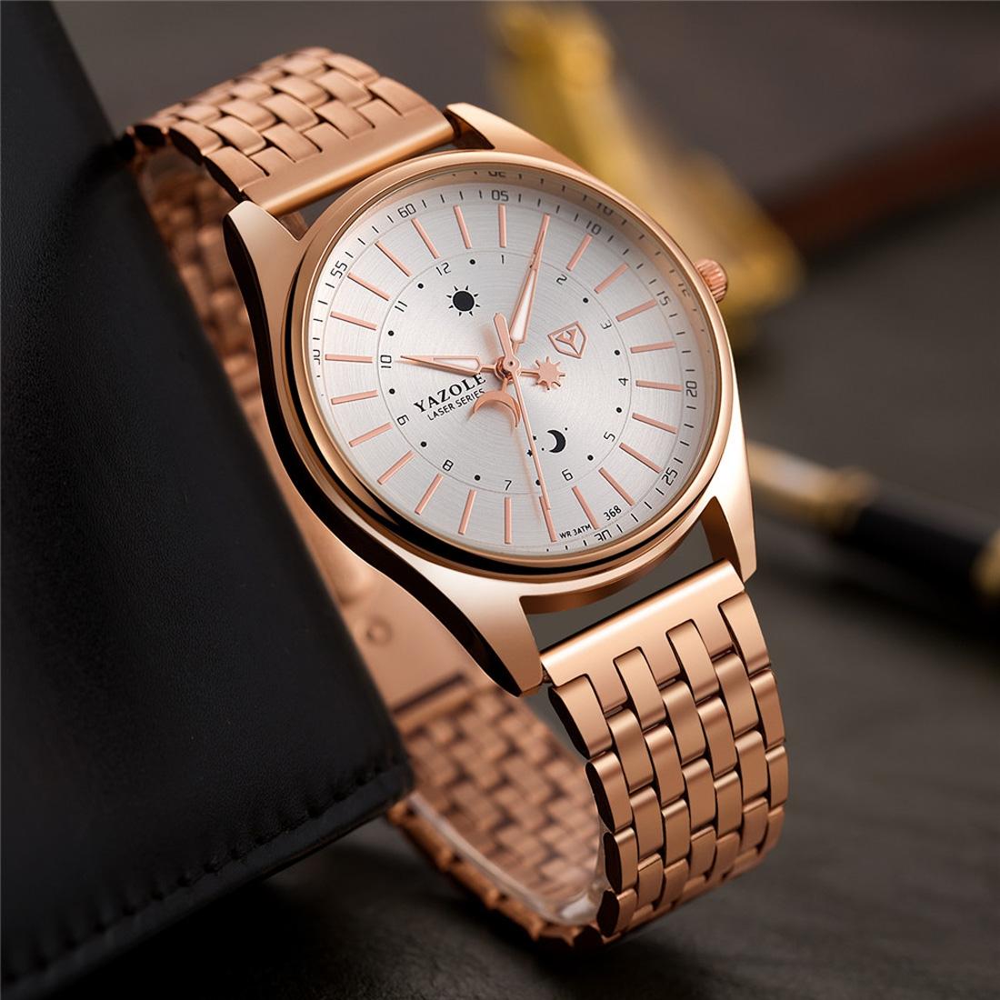 Men Business Quartz Watch with Steel Strap - 368