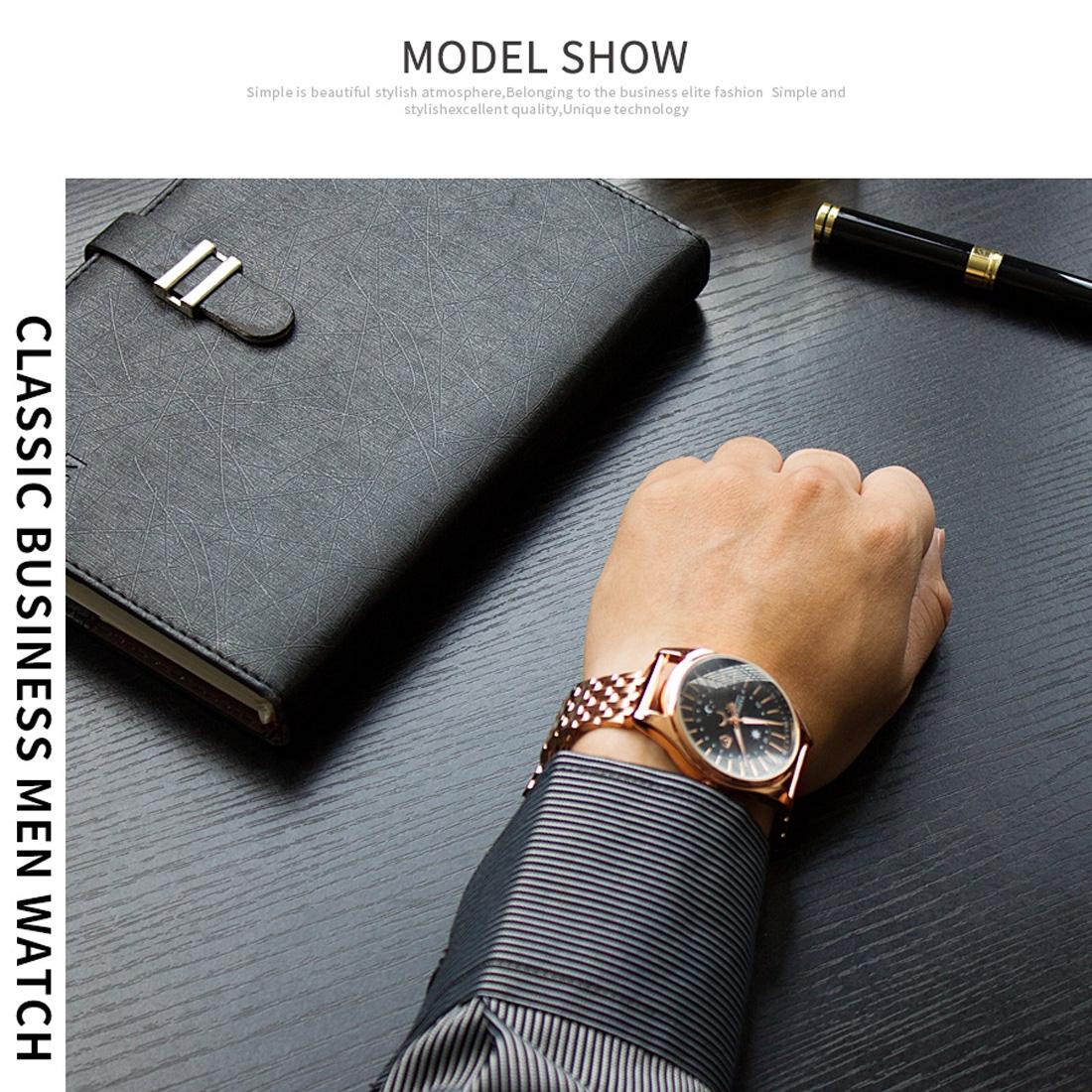 Men Business Quartz Watch with Steel Strap - 368 5
