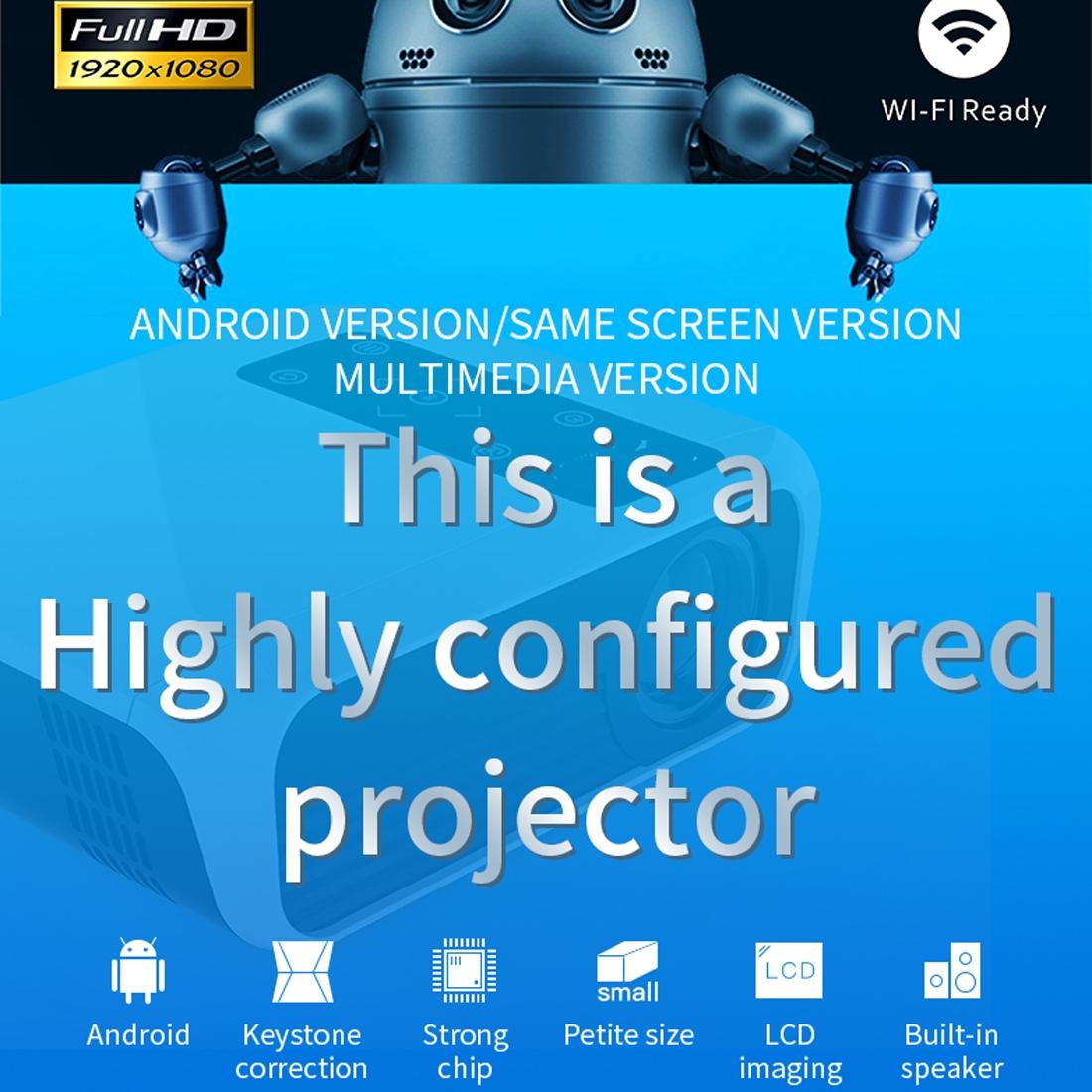 1080P Mini Led Projector Hdmi Av Vga Usb Tf Mobile Phone Compatible White