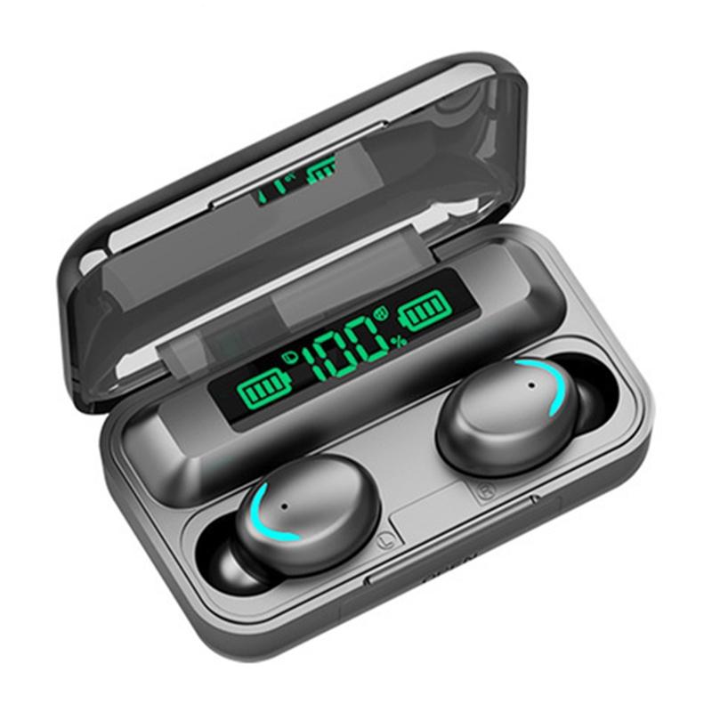Bluetooth Earphone with Noise Reduction & Led Display - Black - Ip6D1057W Led Light White 10