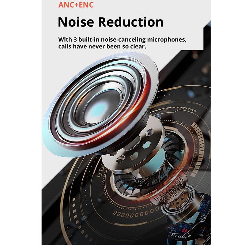 Wireless Bluetooth 5.2 Earphones with Anc & Enc Noise Reduction - White 6