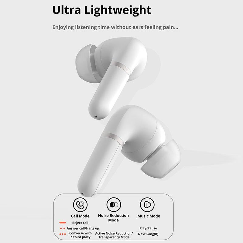 Wireless Bluetooth 5.2 Earphones with Anc & Enc Noise Reduction - White 7