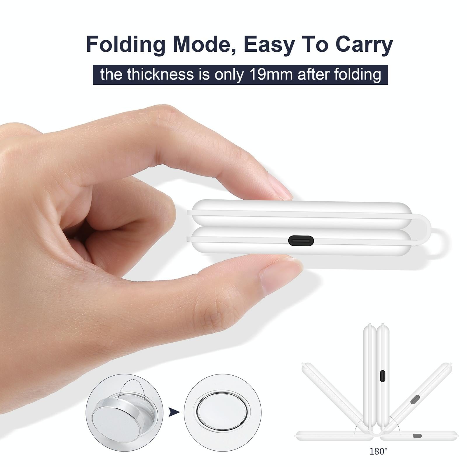 Foldable Dual Wireless Charger For Phones Iwatch Airpods - White 10