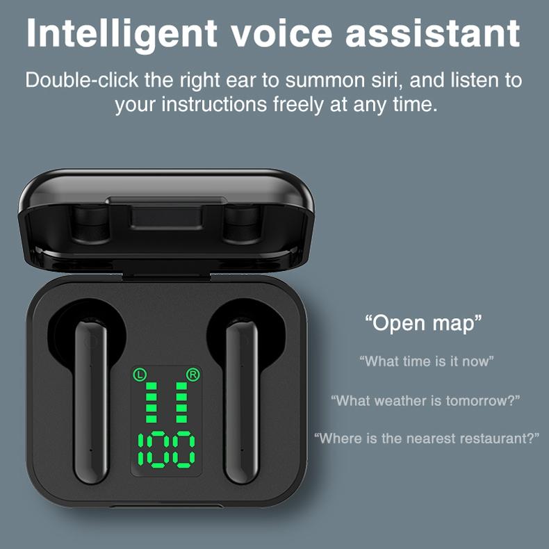 Wireless Bluetooth Earphones with Charging Box & Led Display 12