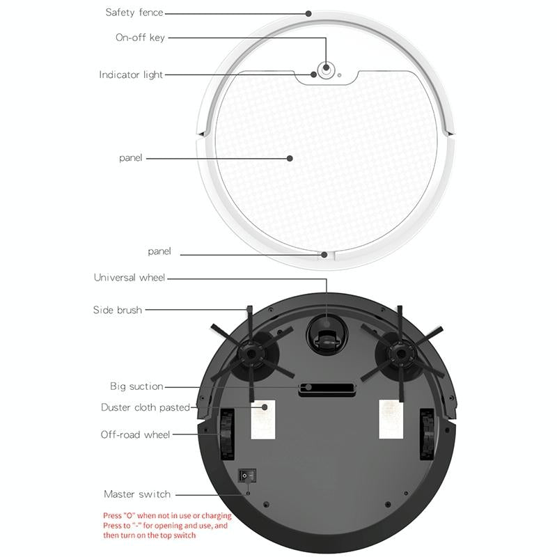 Smart Path-charging Sweeping Robot for Household - White 3