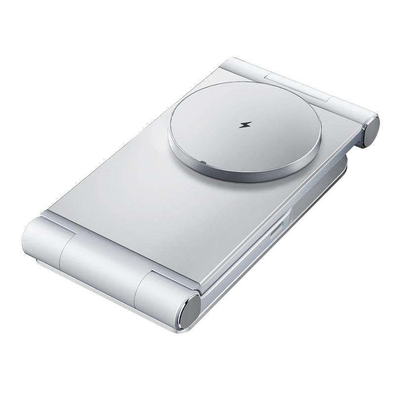 15W 3 In 1 Foldable Desktop Wireless Charger - White 3