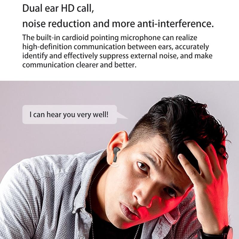 Touch Bluetooth Earphones with Noise Cancellation and Charging Box - White 8