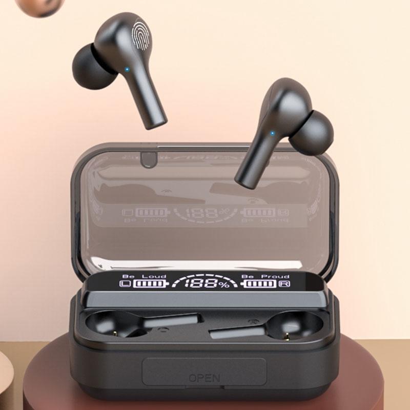 Touch Bluetooth Earphones with Noise Cancellation and Charging Box - White 10