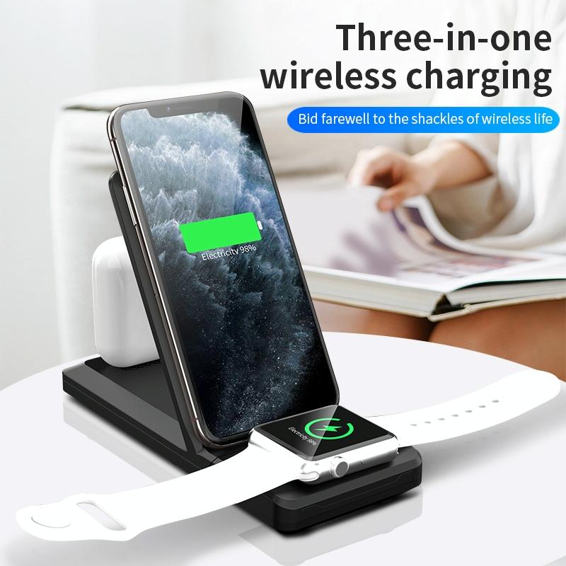 3 In 1 Foldable Wireless Charger For Iphone Iwatch Airpods - White 7