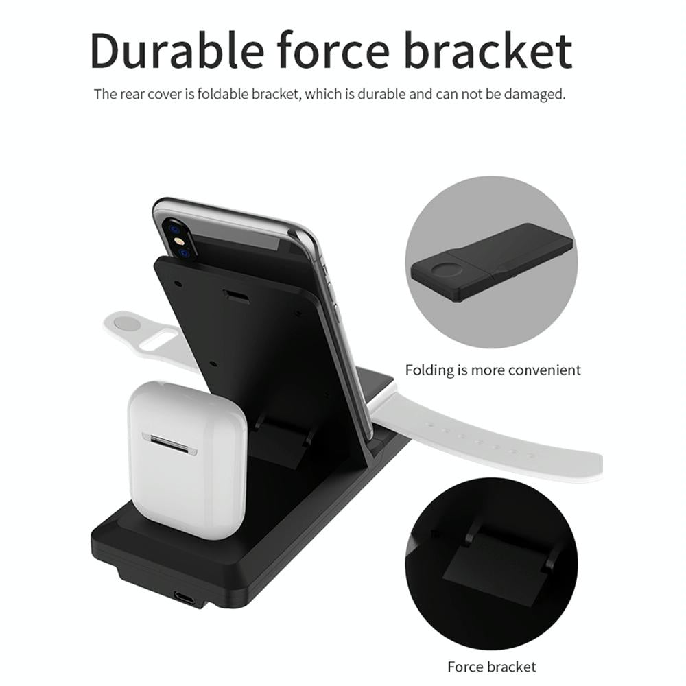 3 In 1 Foldable Wireless Charger For Iphone Iwatch Airpods - White 12