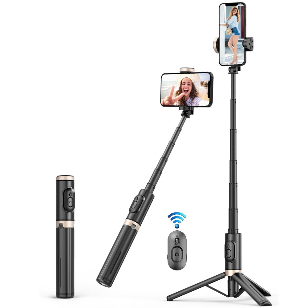 Reinforced Bluetooth Remote Control Selfie Stick with Hidden Design - White 3