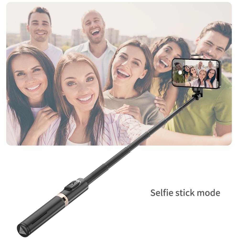 Reinforced Bluetooth Remote Control Selfie Stick with Hidden Design - White 7