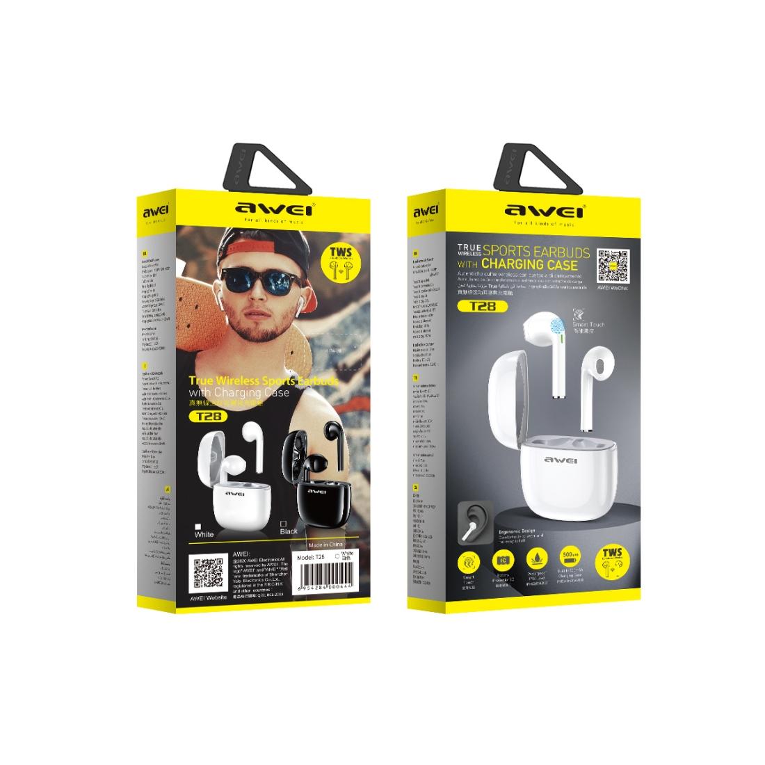 Wireless T28 Sports Tws Headset with Charging Case - White 7
