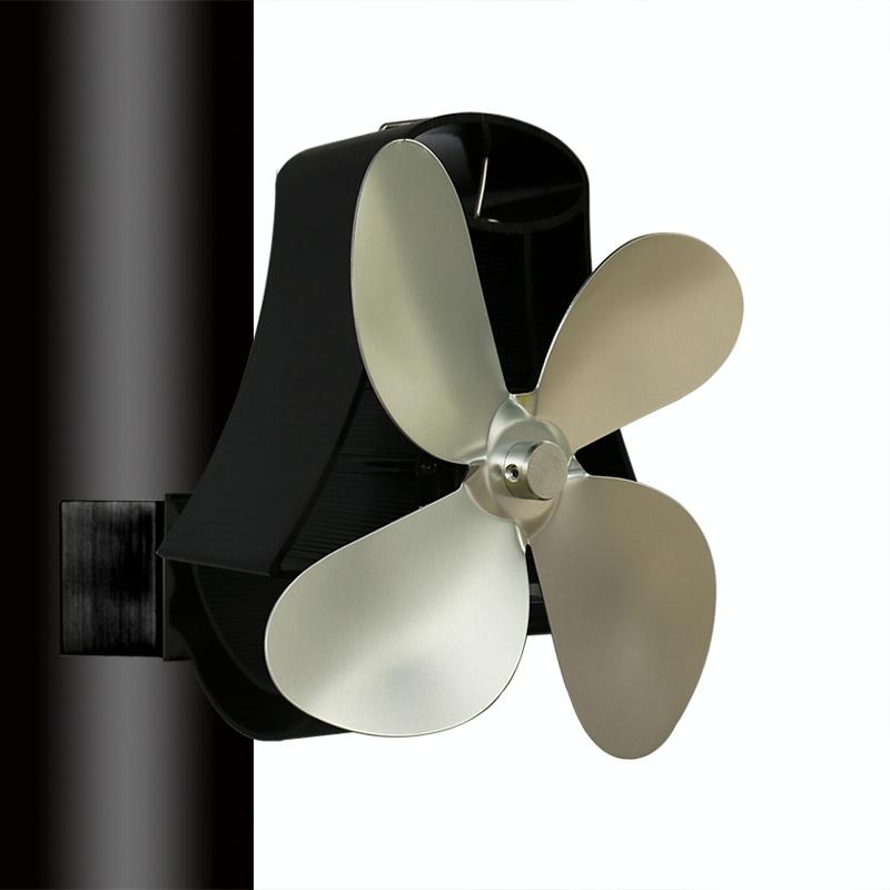 4-blade Heat Powered Fireplace Stove Fan - Aluminum - White 3