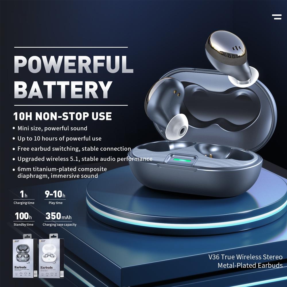 Metal Plating Wireless Tws Earphones with Charging Box - Bluetooth 5.0 - White 5