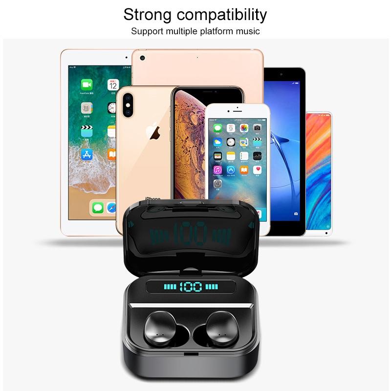 Wireless Stereo Bluetooth Headset with Charging Case and Digital Display - X7 Tws V5.0 - White 6