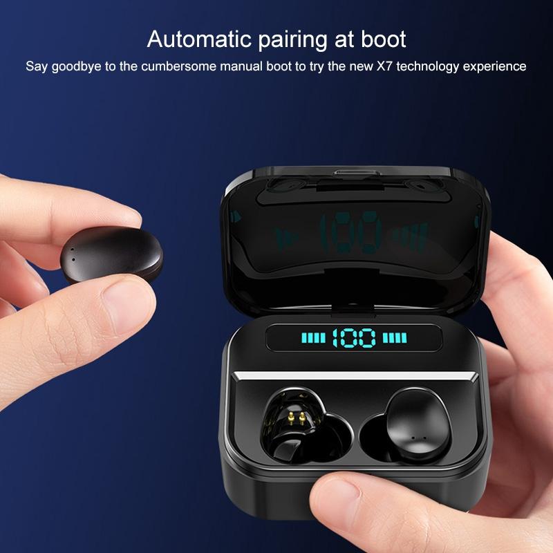 Wireless Stereo Bluetooth Headset with Charging Case and Digital Display - X7 Tws V5.0 - White 11