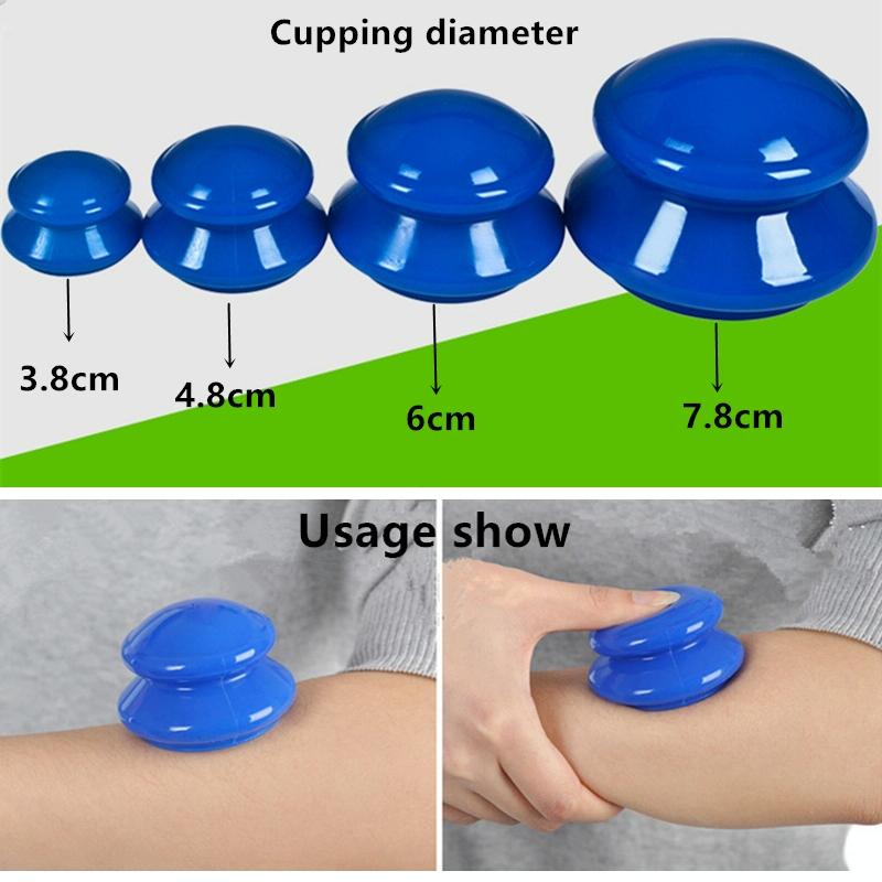 4-Piece Silicone Cupping Therapy Set For Body Massage - White 6